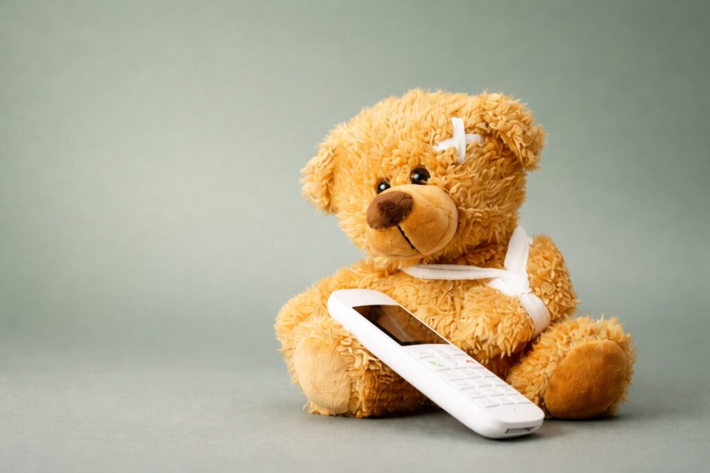 Teddybärchen mit Telefon, Kinderarzt Mainz
